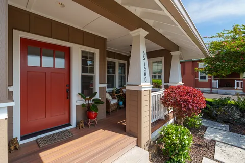 a view of a house with a porch