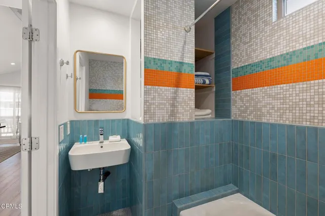 a living room with furniture