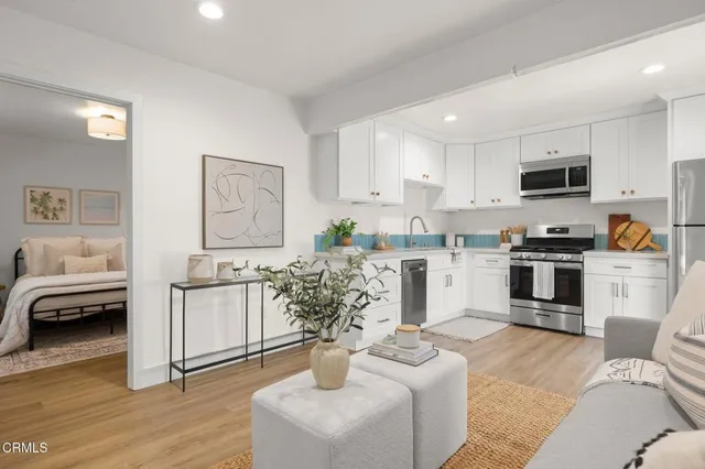 a view of small space with racks on the wall