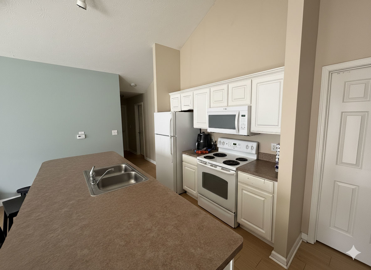 1905 North Lincoln Avenue, Unit 319 Urbana, IL 61801 - Photo 3 of 10 a kitchen with stainless steel appliances granite countertop a stove a sink dishwasher and a refrigerator