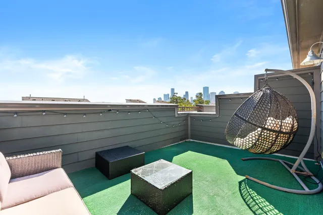 a view of a couches in the roof deck