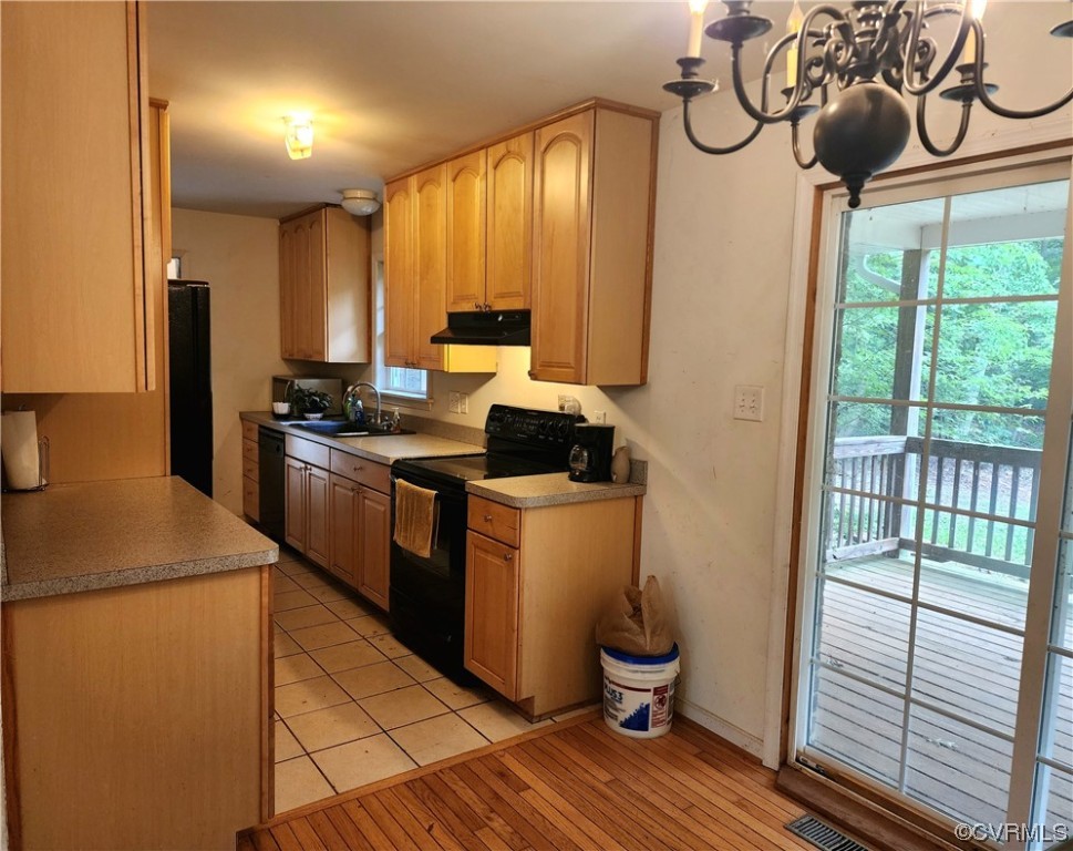 5920 Community House Road Columbia, VA 23038 - Photo 3 of 19 a kitchen with stainless steel appliances granite countertop a stove a sink and a refrigerator