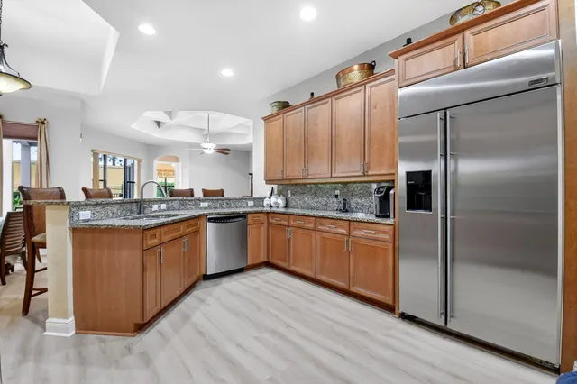 a view of a livingroom from a hallway