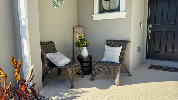 a living room with furniture