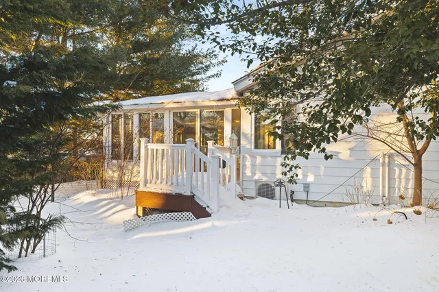 a street view covered with snow