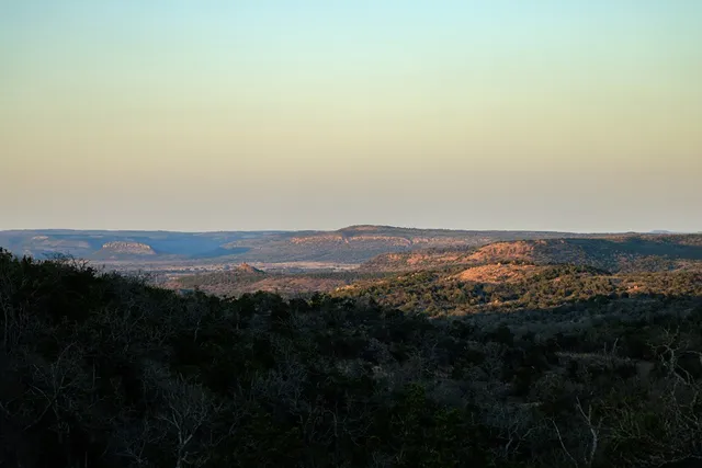 a view of city and mountain