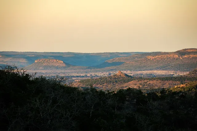 a view of city and mountain