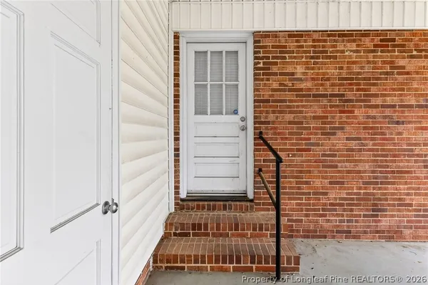 a view of wooden door