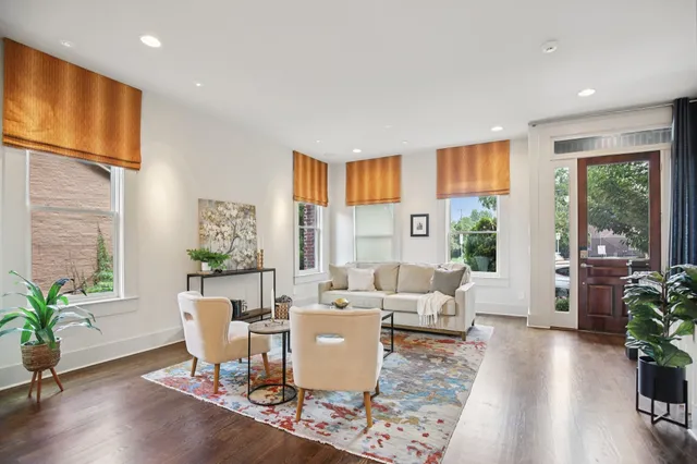 a living room with furniture