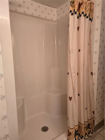 a bathroom with a shower