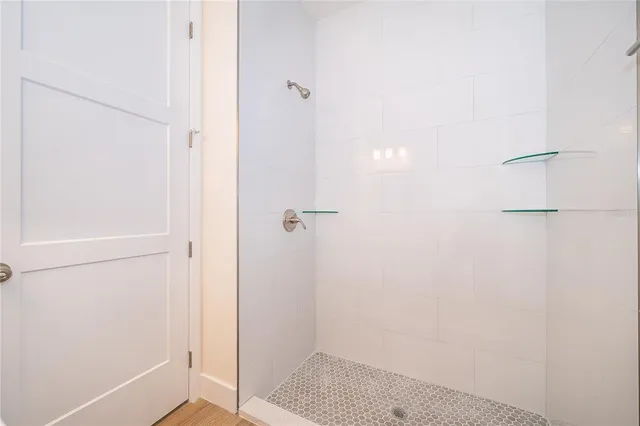 a bathroom with a shower