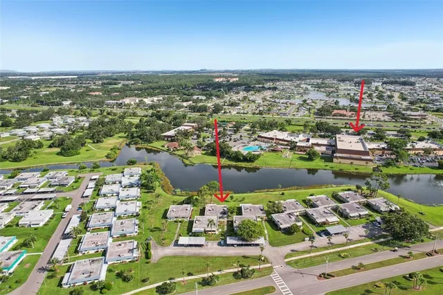 an aerial view of multiple house