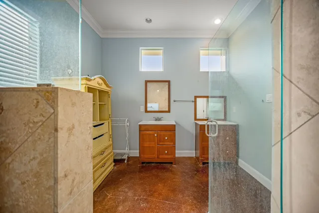 a bathroom with a shower