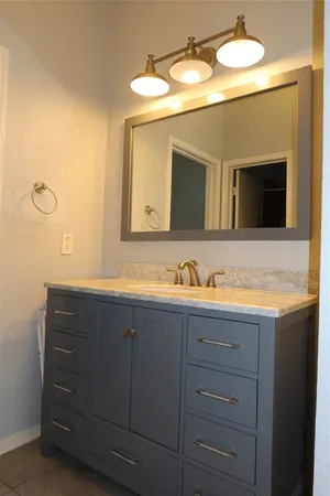 a bathroom with a bath tub