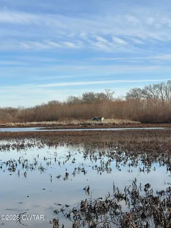 a view of a lake with houses in the back