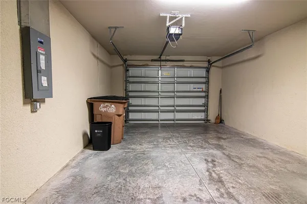 a view of a garage