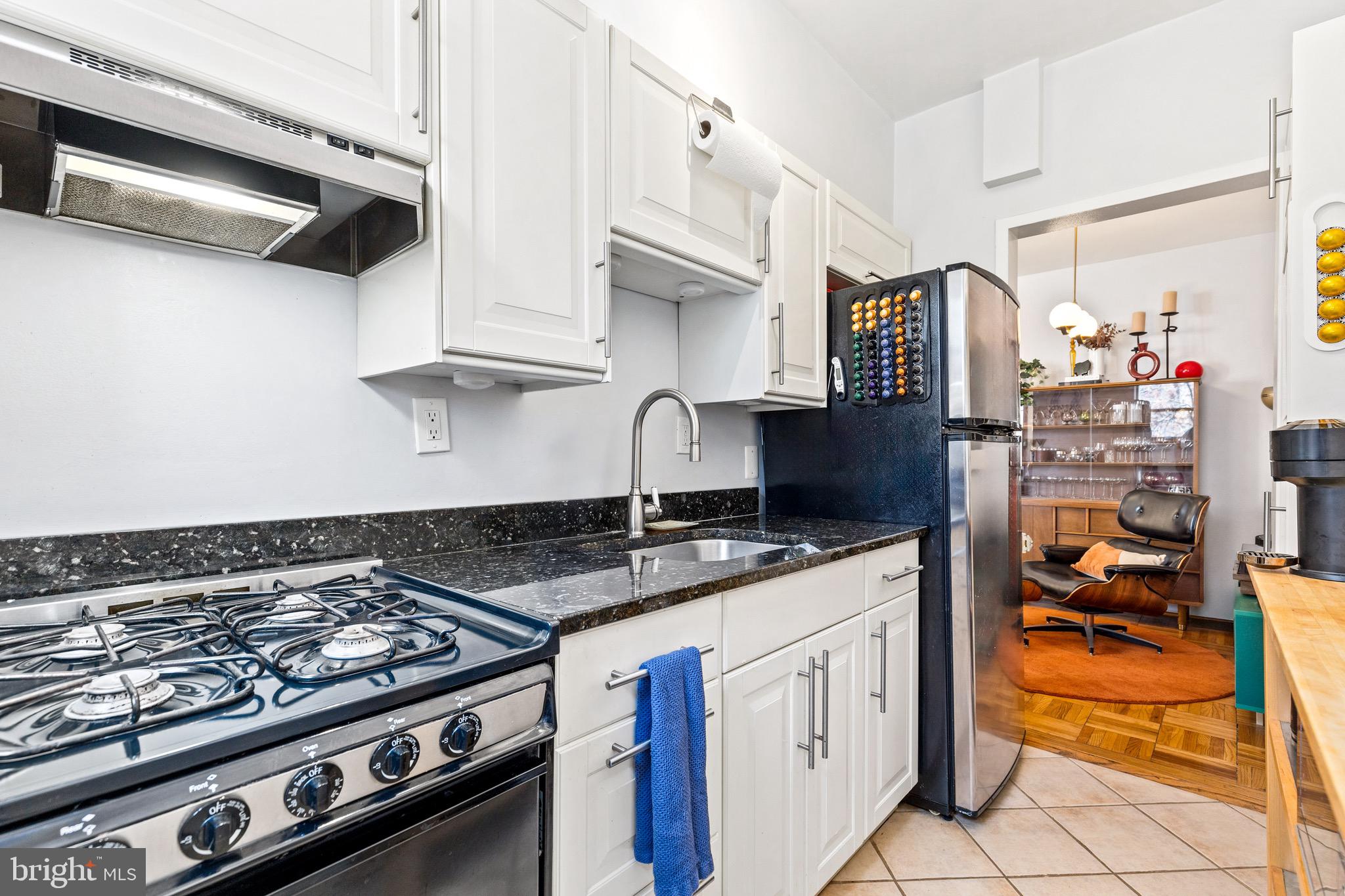 3025 Ontario Road Northwest, Unit 207 Washington, DC 20009 - Photo 10 of 15 a kitchen with stainless steel appliances granite countertop a stove and a sink