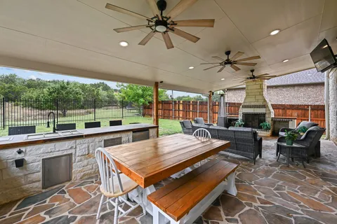 a outdoor space with furniture