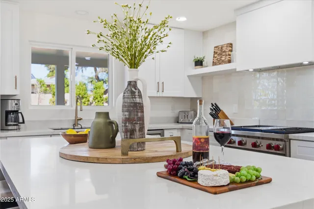 a room with a table & chairs