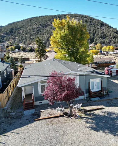 an aerial view of a house