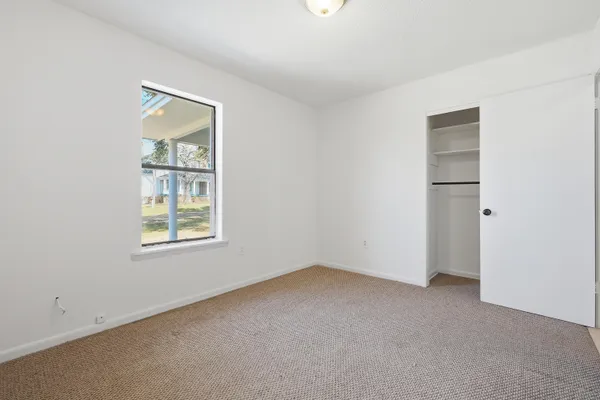 an empty room with a window