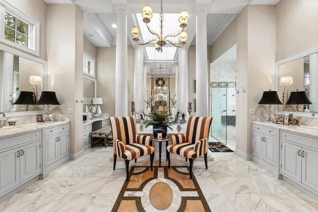 a bathroom with shower and bathtub