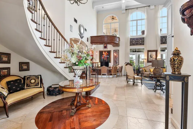 a living room with furniture