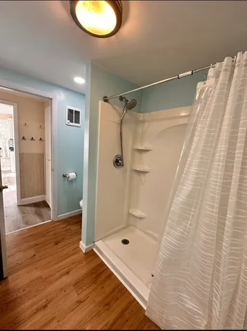 a bathroom with a shower