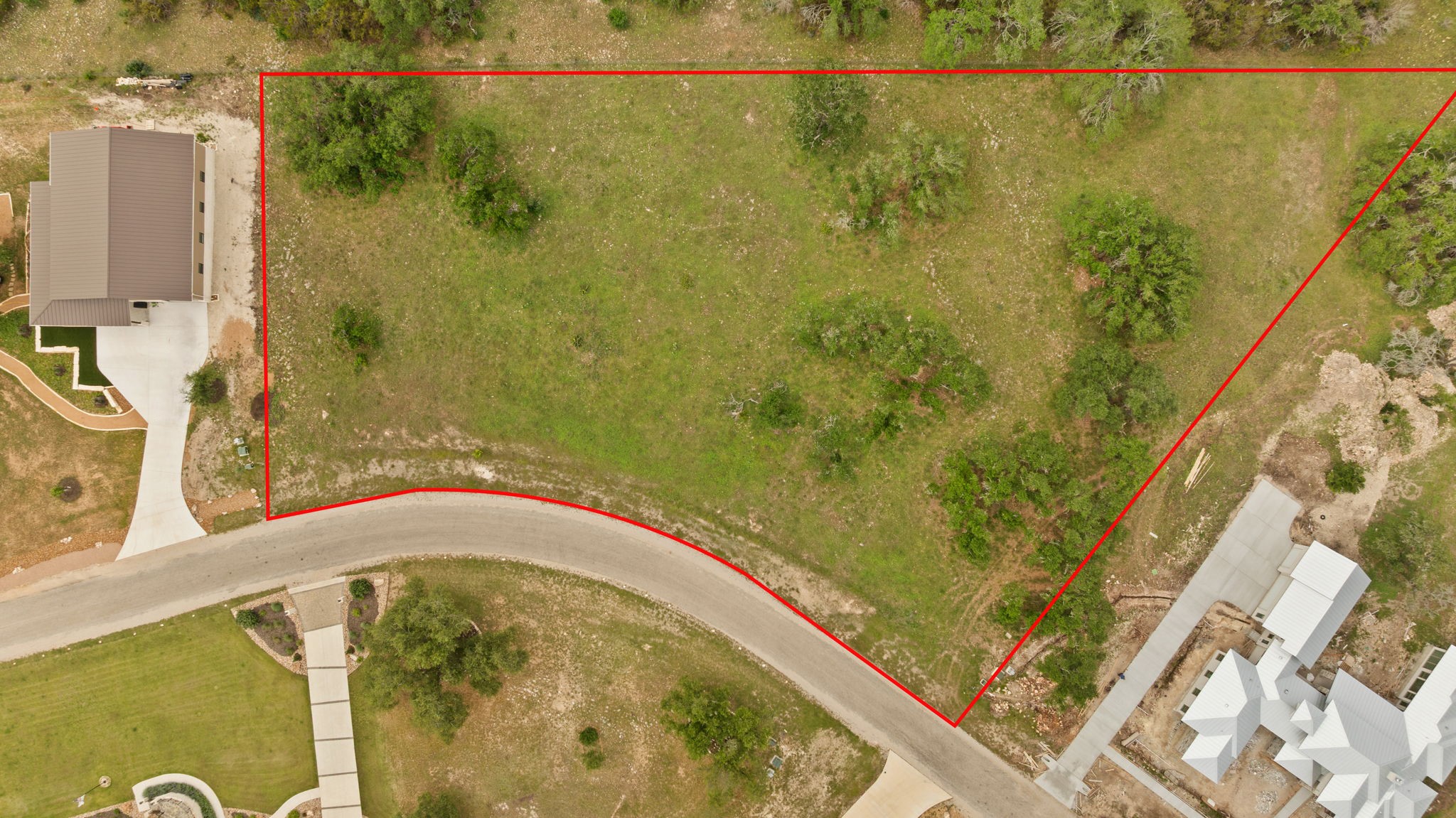 120 Trophy Oak Point Fredericksburg, TX 78624 - Photo 32 of 33 Aerial view of property and surrounding area featuring property boundaries highlighted