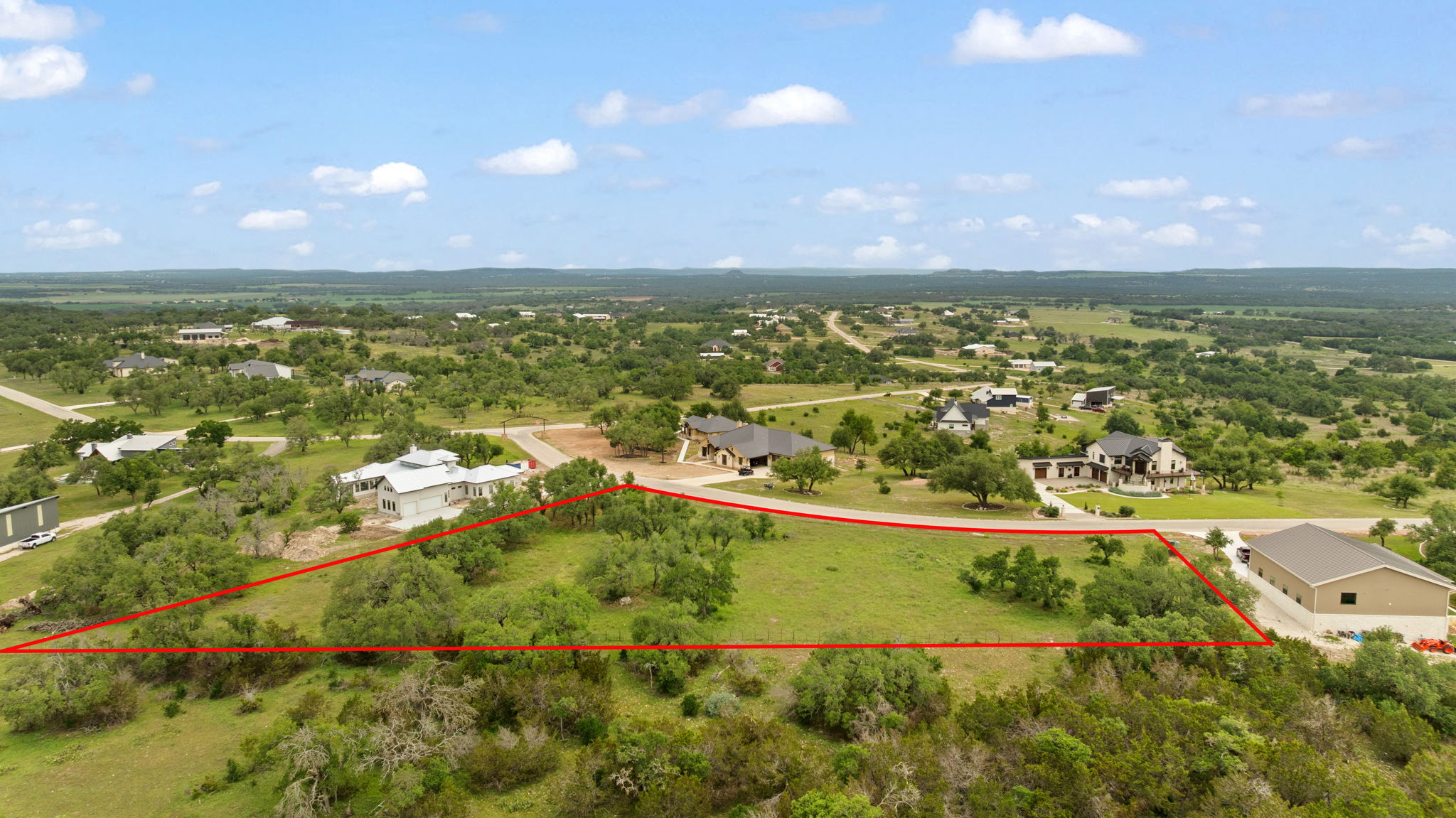 120 Trophy Oak Point Fredericksburg, TX 78624 - Photo 8 of 33 Aerial overview of property's location with property boundaries highlighted