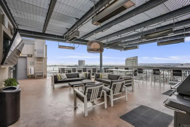 a view of a city from a balcony