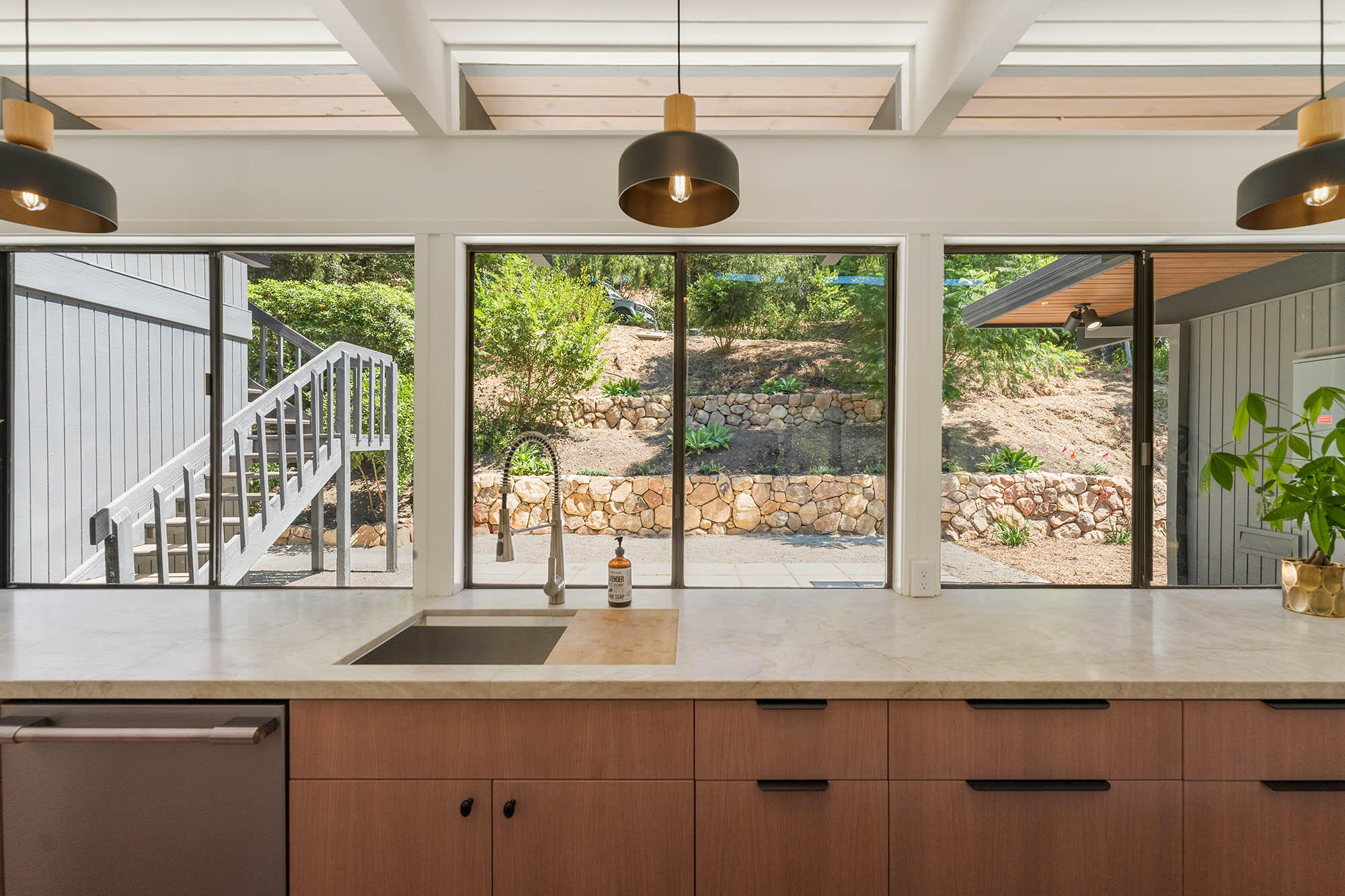 165 Canon View Road Santa Barbara, CA 93108 - Photo 20 of 59 Kitchen and apartment stairs