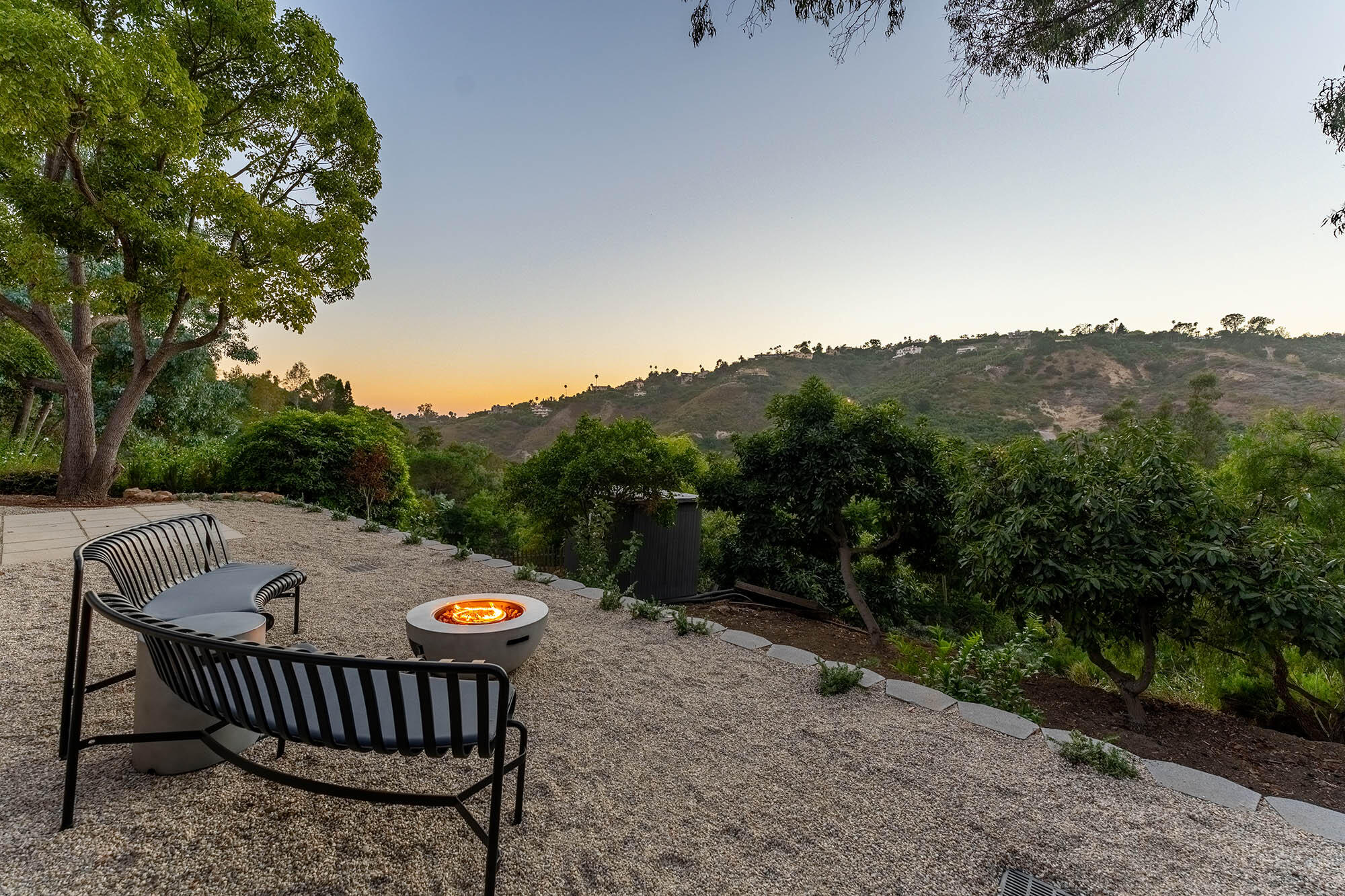 165 Canon View Road Santa Barbara, CA 93108 - Photo 44 of 59 Twilight firepit - 165 Canon View Rd