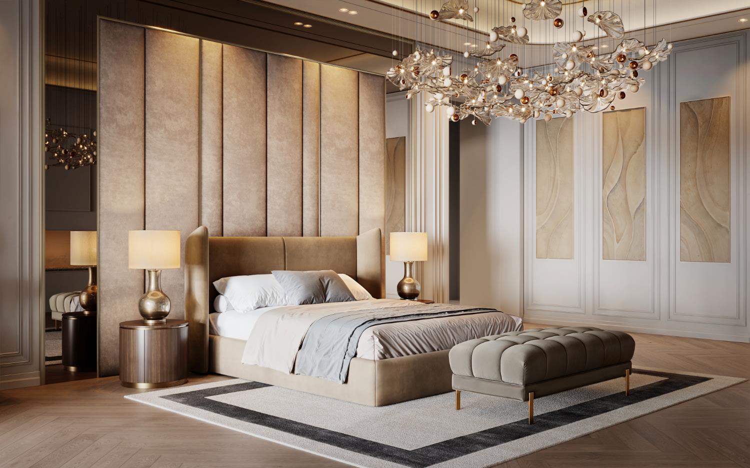 6806 Rutherford Canyon Road Loomis, CA 95650 - Photo 30 of 36 a bedroom with bed and a chandelier