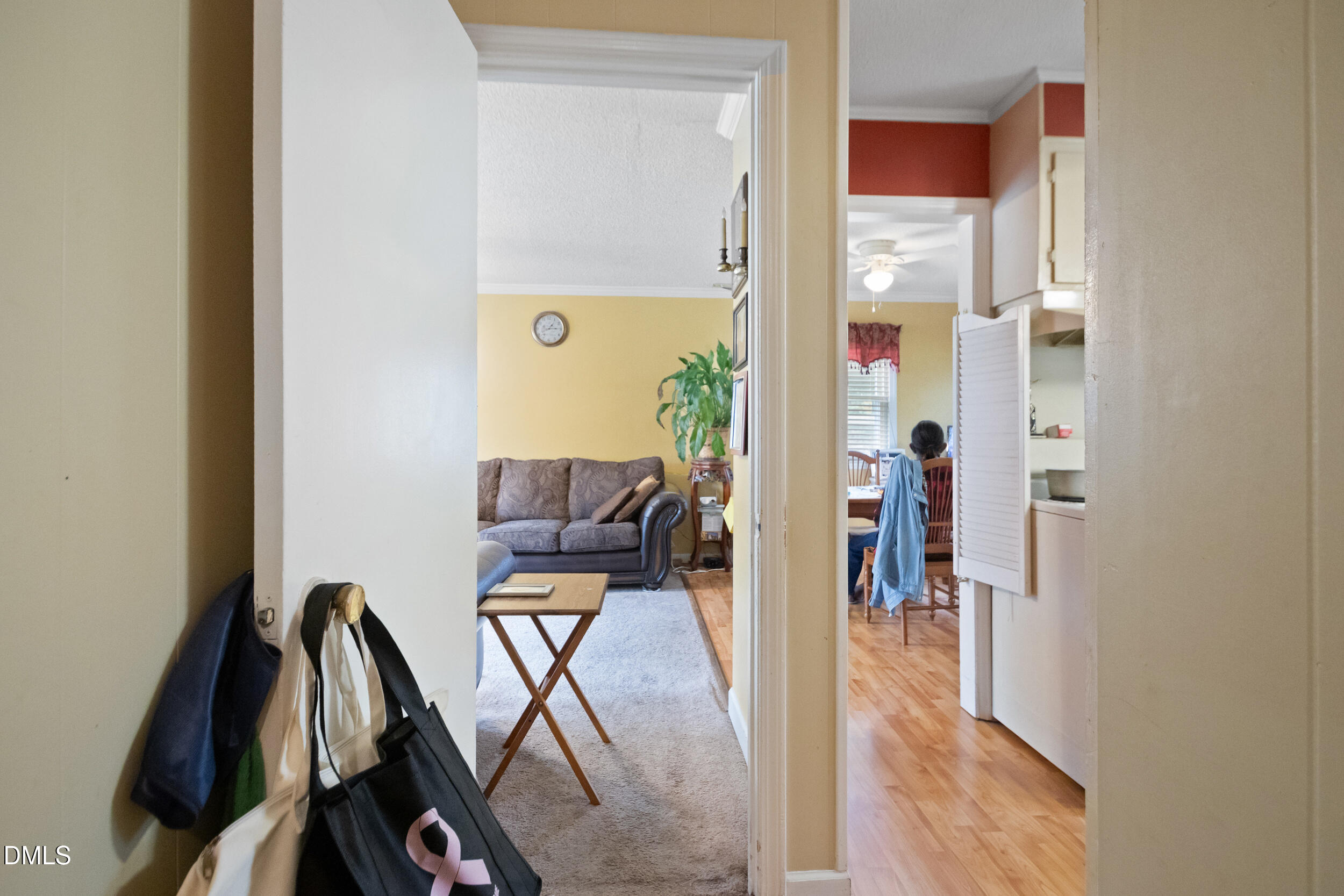 811 Jones Lester Road Roxboro, NC 27574 - Photo 9 of 27 a view of a hallway with workspace and living room