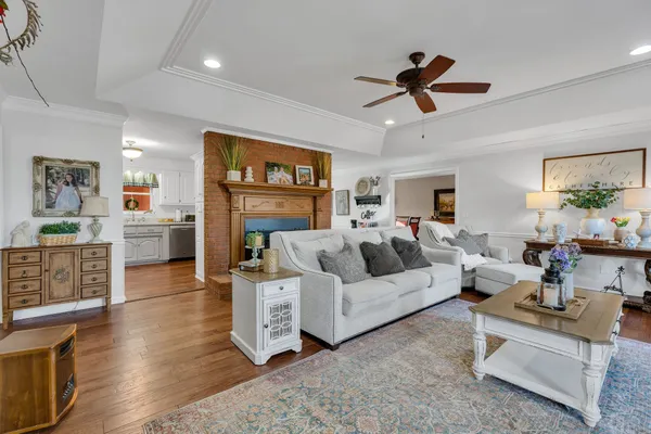 a living room with furniture