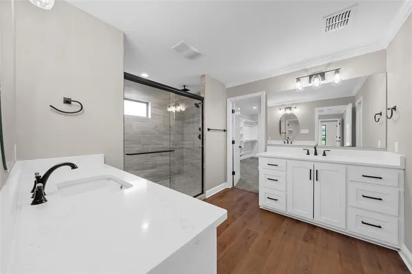 a view of an empty walk in closet