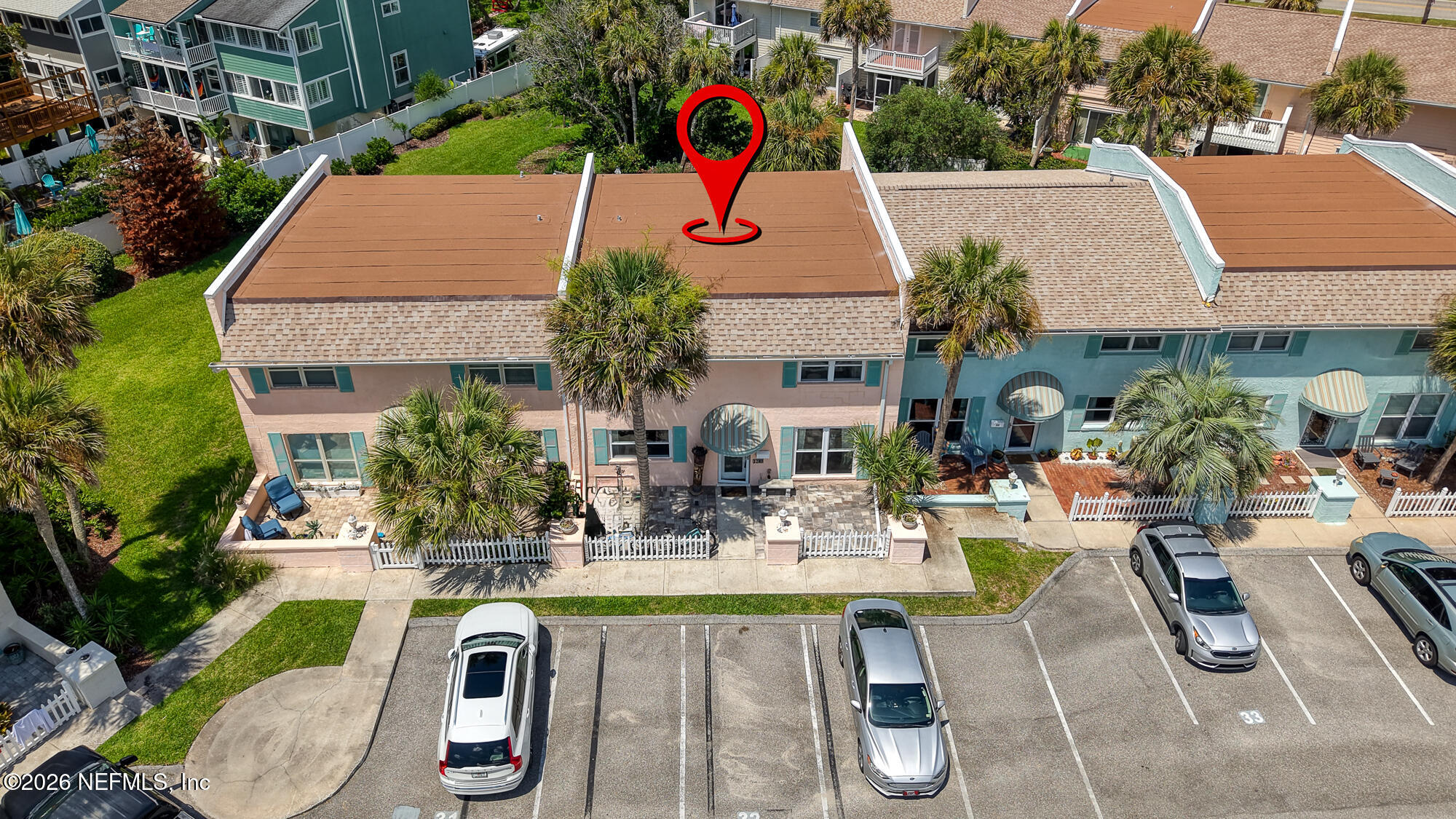 2233 Seminole Road, Unit 32 Atlantic Beach, FL 32233 - Photo 5 of 30 Drone - Overhead View 10 - With Marker