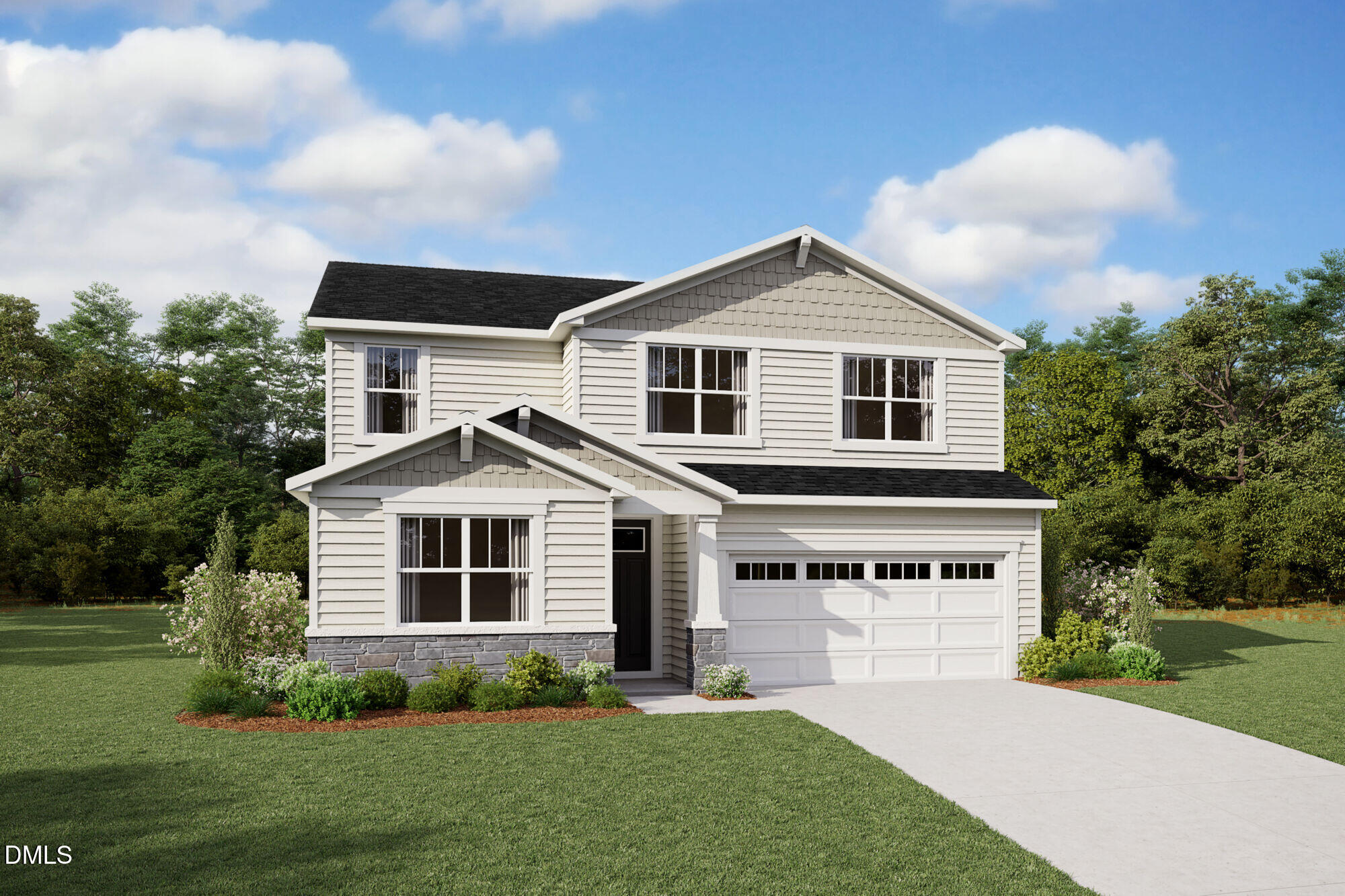256 Yellow River Way Garner, NC 27529 - Photo 1 of 23 a front view of a house with a garden and yard