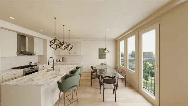 a bathroom with a sink and a large mirror