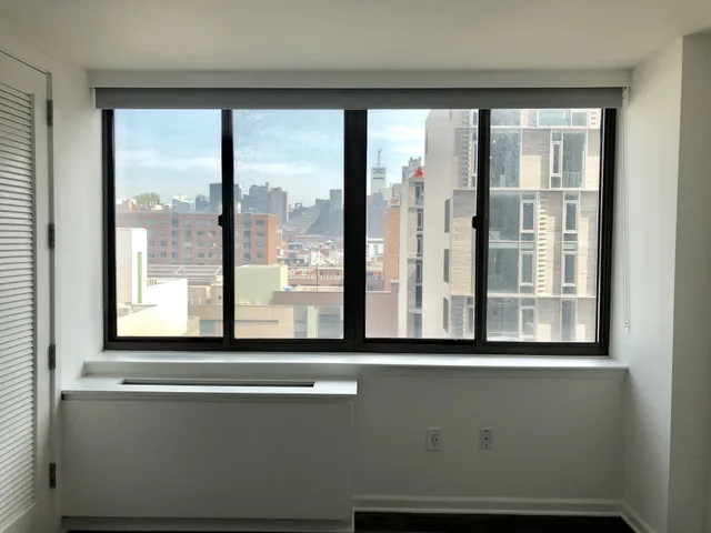 a view of a window in a room