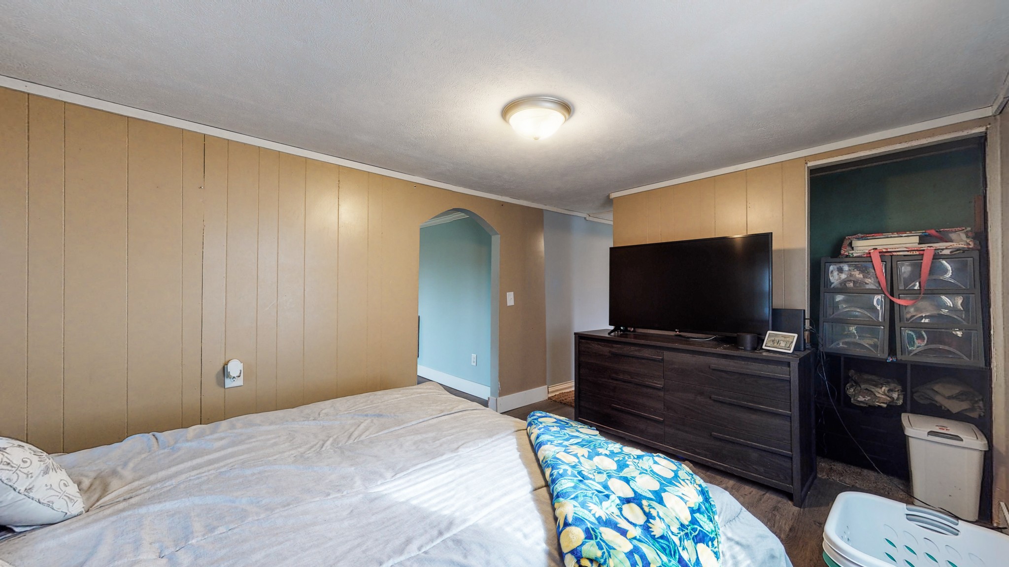 2977 Old Stewart Road Tennessee Ridge, TN 37178 - Photo 18 of 40 a bedroom with a bed and a flat screen tv