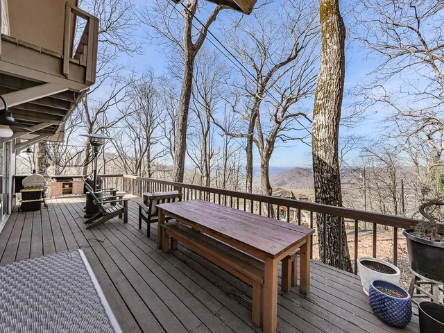 a view of outdoor space deck and kitchen