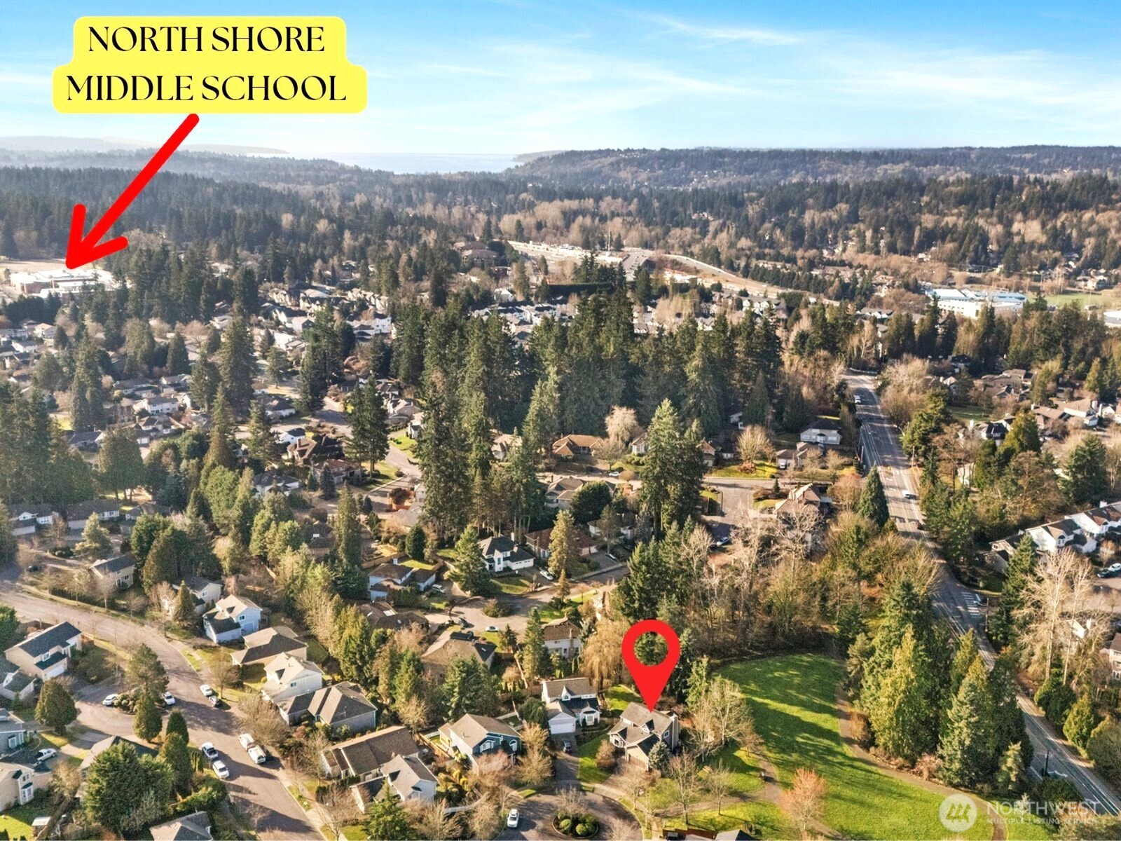 12103 Northeast 168th Place Bothell, WA 98011 - Photo 30 of 36 an aerial view of residential houses with street