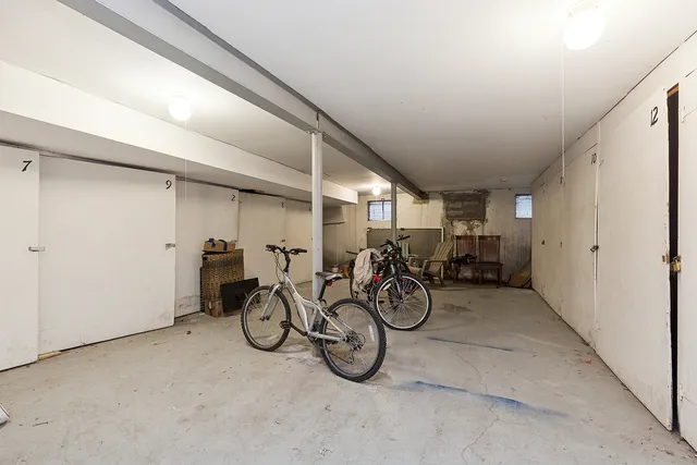 a view of an bike storage