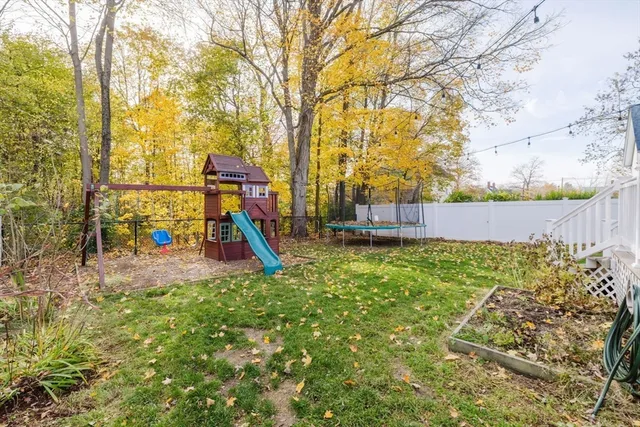 a view of backyard of house