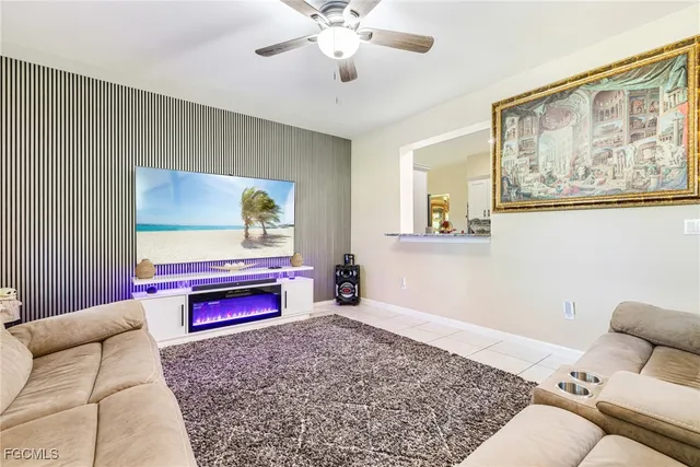 a living room with furniture