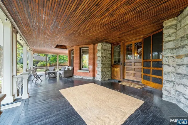 a view of a park with a slide