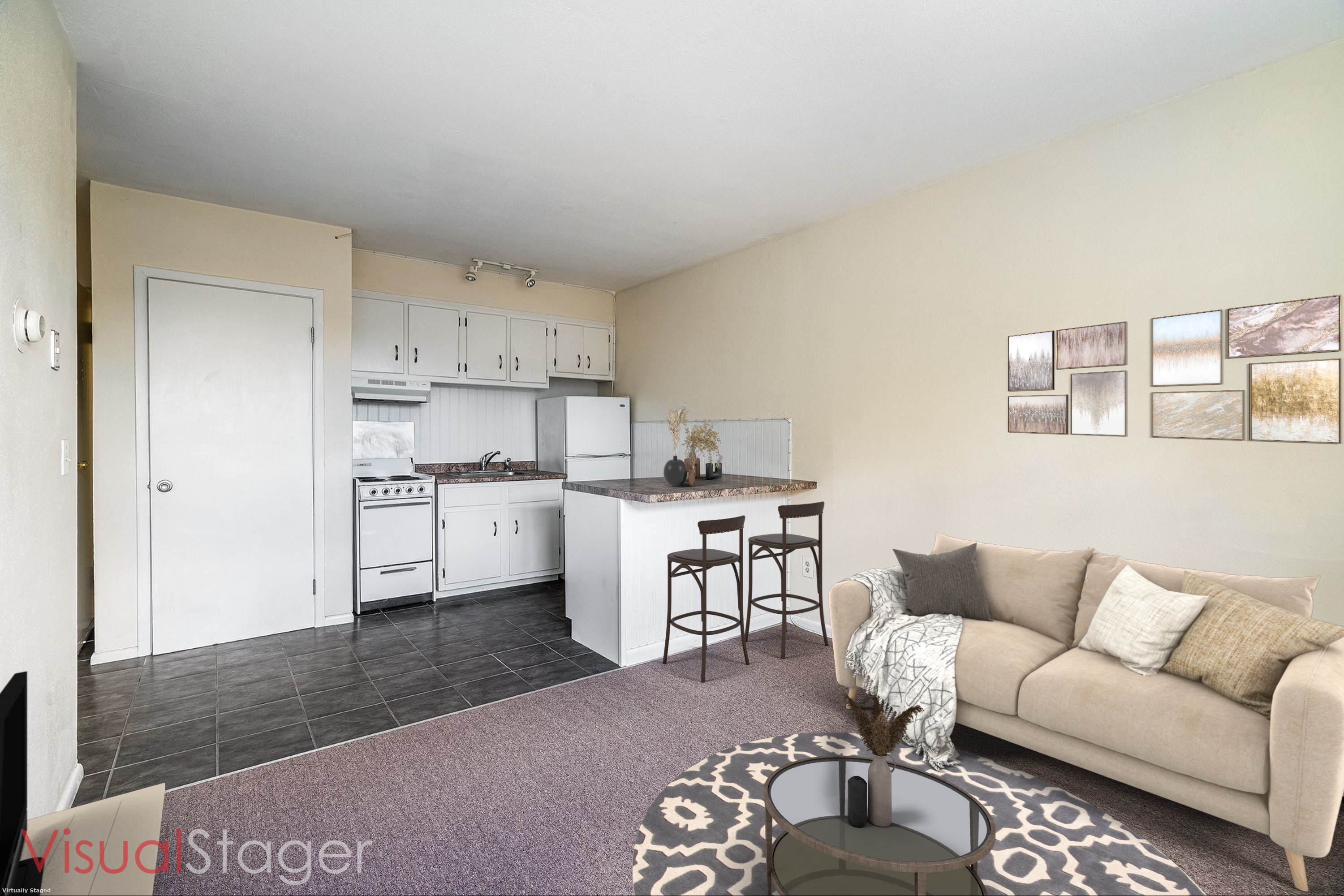 18 Fairfield Avenue, Unit A7 Norwalk, CT 06854 - Photo 3 of 11 a living room with furniture and kitchen view