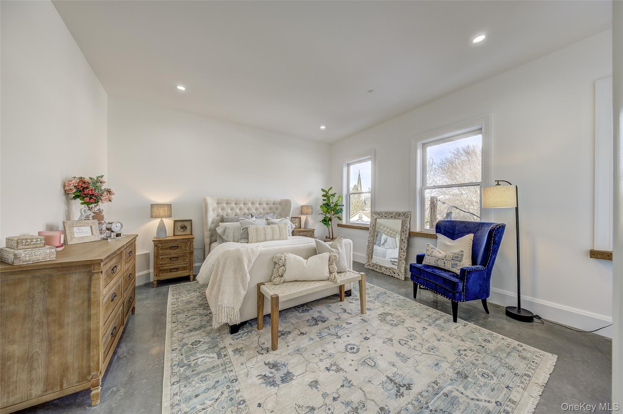 226 Main Street, Unit 302 Beacon, NY 12508 - Photo 28 of 43 Bedroom with finished concrete flooring and recessed lighting